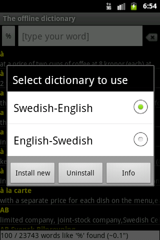 offline Android multi-language dictionary