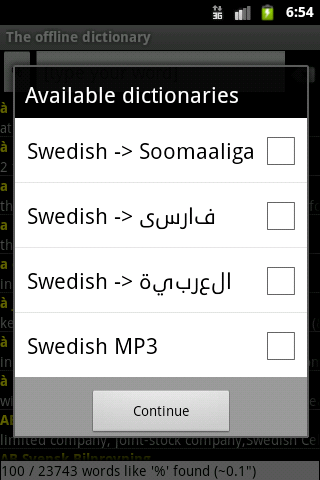 offline Android multi-language dictionary